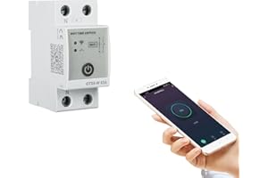 Jadeshay Interruptor WiFi,AC220V 63A Disyuntor Inteligente WiFi Tuya Interruptor de Relé de Temporizador Interruptor Horario Interruptor de Control Remoto de Teléfono Móvil de Casa 35mm Carril DIN