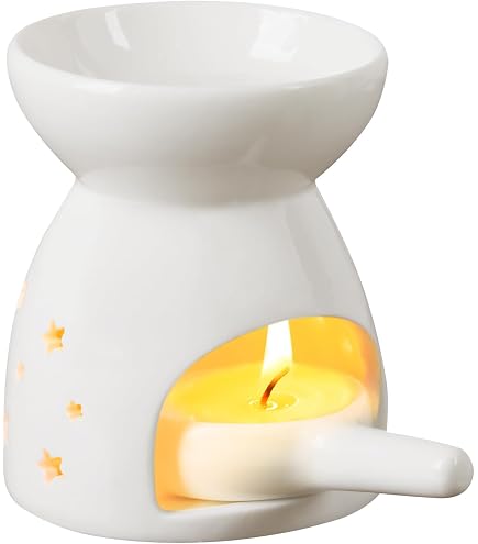 Lampada di Fragranza Indiana, Diffusore di Olio Essenziale, Supporto per la Luce del tè per L`aromaterapia, Lampada Aromatica in Pietra Ollare con Piastra di Vetro - Elefanti, Grigio, 11x9x9 cm