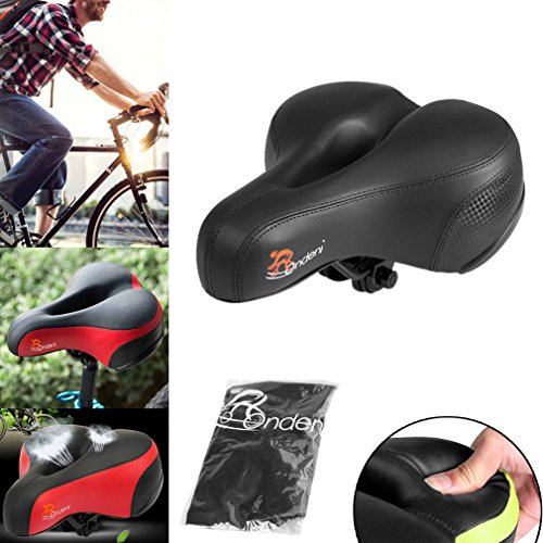 Ondeni Fahrradsattel mit wasserdichter Sattel City Fahrradsitz Gel mit Elastomer Federung und Reflektierende Aufkleber Trekking Rennrad Sattel