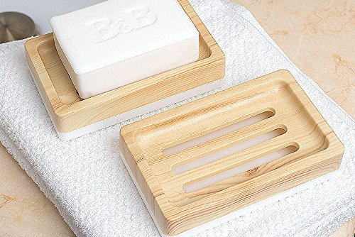 Edle Seifenschale, Plastik Seifenablage mit Abtropfwanne für verbrauchtes Seifenwasser, moderne Seifenunterlage für Bad und Küche, Seifenhalter ausgelegt für Kernseifen und Naturseifen - 6
