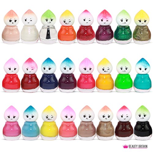 24 Nagellack Set Puppe Form 24 Verschiedenen Farben Cute Doll Perfekte Geschenk (Set A) - 3