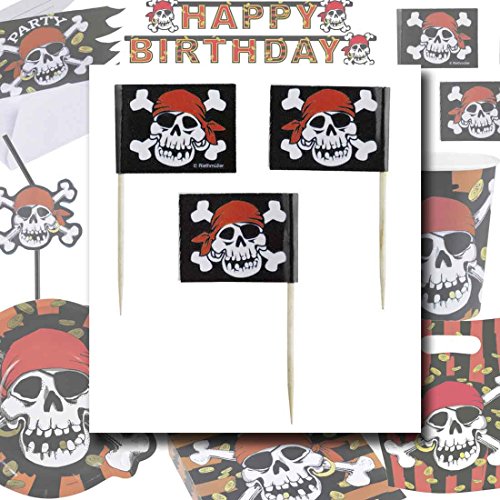 Kindergeburtstag Partydeko Jungen Geburtstagsparty Zubehör Jolly Roger Piratenparty Dekoration Piraten Party Deko Set Partydekoration Geburtstag Kinder Mottoparty Raumdekoration Feier Kinderparty Raumdeko und Tischdeko