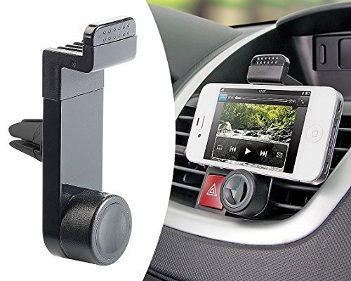 MMOBIEL   Soporte de Coche Auto para iPhone Samsung Galaxy Sony LG Huawei Xiaomi  Tablets Mini y Otros tel  fonos  Color Negro y con visualizaci  n de 360  