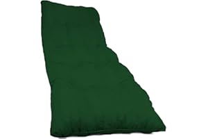 Dabuty Online, S.L. Pack de 2 Cojines de Tumbona Acolchada de Rayas 180 x 55 X 8 cm Colchón Texturas Rojo, Verde, Amarillo, Azul. Colchoneta Tumbona (Liso Verde)