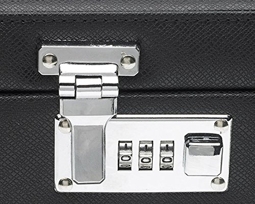 Großer Schmuckkoffer Deluxe mit Zahlenschloss und großem Spiegel schwarz 35 x 22 x 19 cm NEU - 2