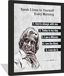 Composite Wood Dr. A.P.J Abdul Kalam Photo Frames for wall - Motivational Quotes Wall Frame for Office - Abdul Kalam poster for wall - Quotes wall frame ( 10.5 x 13.5 Inches ) Acrylic.