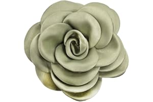 IMINI Delicata spilla in raso per matrimoni ed eventi, 10 cm, in tessuto fatto a mano, con clip, accessorio reversibile, gioiello per uomo e donna (confezione regalo)