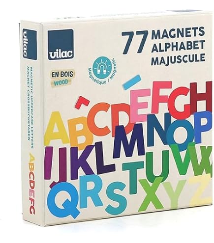 Lettres Magnétiques En Bois Dal Negro - 77 Pièces Colorées Pour Apprendre L'alphabet En S'amusant