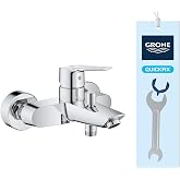 GROHE QuickFix Start 24206002 Single Lever Bath Shower Mixer Tap (Wall Mount and Bottom Outlet, Automatic Inverter, Lower Wat