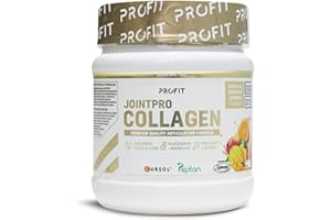 PR PROFIT PROFIT - JointPRO Collagen - Combinado de colágeno PepTan con magnesio, zinc, condroitina, cúrcuma y CURSOL. Para mantener una correcta salud ósea - Sabor Mango Tropical Naranja - 350 gr = 35 serv.