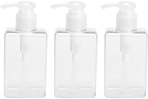 ‎TOMOTATO 3 Stück Kunststoff Pumpflaschen, 150ml Leere Kunststoff Pumpflaschen Kleine Transparente Nachfüllbare Pressflaschen für Shampoo, Körperwaschlotion