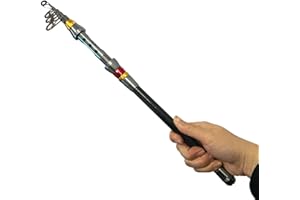 Dingbear Canne à Pêche Télescopique - Mini Canne à Pêche en Carbone Canne à Pêche en Mer à Longue Portée Pas Facile à Casser Facile à Transporter Adaptée Aux Rivières Lacs et Océans (Gris-1,8 m)