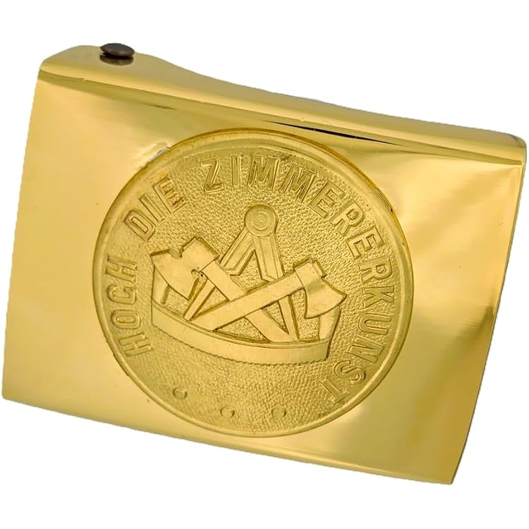 EIKO Style 22mm Brass Coupling Lock Buckle – For Belts, Straps, Masonic Or Guild Motifs