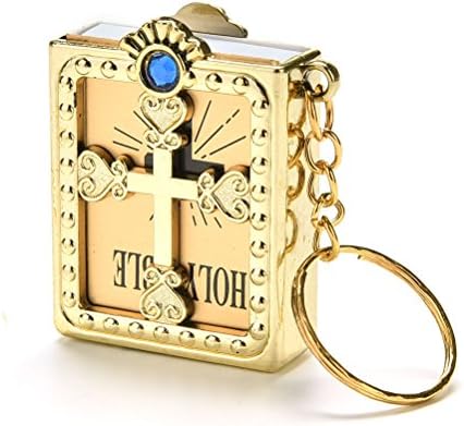Numbeast One Mini Bible Keychain English Holy Bible Religious Christian Jesus Cover