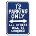 Produktbild Rot Hot Lemon 12 x 18 galvansed Stahl VW T2 Parking Only schwer Pflicht Zeichen, Dunkelblau
