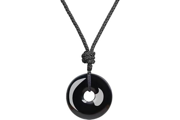 COAI Collier Ajustable Pendentif Donut Rond Pierre Unisexe