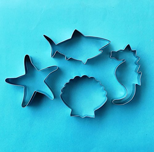 Ocean Creature Cookie Cutter Seestern Seepferdchen Shark Shell Biscuit Edelstahl Fondant Form zum Backen Set