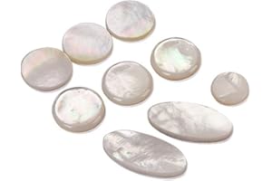 Alnicov High Quanlity 9Pcs/Set Alto Tenor Soprano Saxophone Sax Pearls Key Buttons Inlays Accessories,white shell