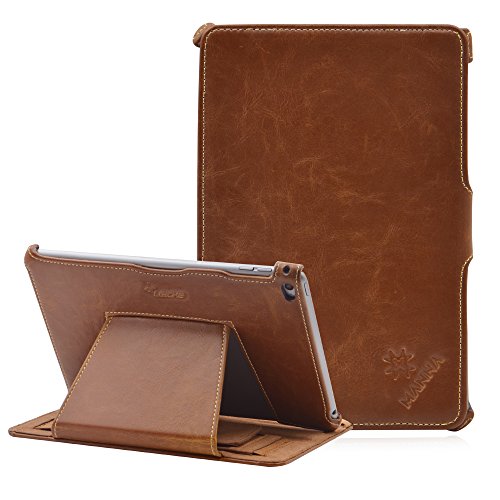 MANNA Schutzh  lle f  r iPad mini 4   Kunstleder  braun   Autosleep-Funktion   EasyStand   Cleverstrap