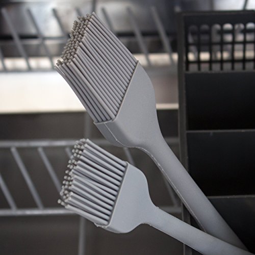 Oishii | Backpinsel aus Silikon | Hitzebeständig Spülmaschinenfest Lebensmittelecht | Weiche Pinsel im Doppelpack zum Backen und Grillen - 3