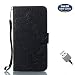 Produktbild iPhone X Handyh¨¹lle,Aireratze iPhone X H¨¹lle PU Leder Flip Wallet Cover in Book Style Stand Case Card Slot Leder Tasche Case Karteneinschub TPU Innen 2 Separate Karteneinschub und Magnetverschlu Kratzfestes und Schmutzunempfindliches Schutz Handy Geprgtes Schmetterlings-Rosen-Blumen-Muster in Schwarz H¨¹lle f¨¹r Apple iPhone X (+ Free USB Cable)
