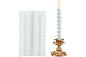 DZAY DIY Moule pour Bougies Pilier, Moule à Bougie en Résine Cylindrique Spirale, Moules Bougie Torsadée Faits à la Main pour Fabrication de Bougies Parfumées pour Décoration de Dîner aux Chandelles