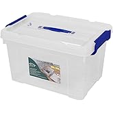 Jardin202 - Transparent Storage Boxes with Blue Lid | Storage Box | Unit (25L)