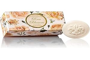 SAPONIFICIO ARTIGIANALE FIORENTINO Rosenseife, rund 6 St 50g, handgemachte italienische Seife aus Fiorentino, mit dekorativer Prägung