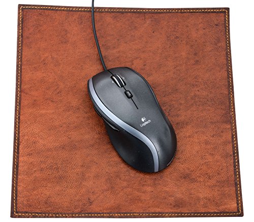 Gusti Leder nature „Torge“ Mauspad Mousepad Mouse Pad Leder Ziegenleder Maus Unterlage Deko Unterlage praktisch vintage Echtes Leder braun A127b - 3