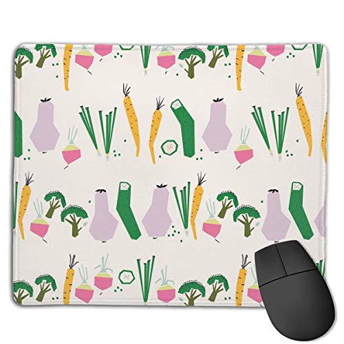 keiwiornb Mouse Pad Fruits and Veggies Abstract Patterns Rectangle Rubber Mousepad 8.66 X 7.09 Inch Gaming Mouse Pad with Black Lock Edge