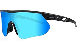 Queshark Occhiali Ciclismo, Occhiali Running Uomo Donna, Occhiali Veloci, TR90 Telaio & Protezione UV400, Occhiali da Sole Sportivi per Ciclismo Corsa Pesca Baseball Sci