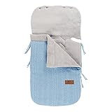 Waschbar bis 30 Grad Baby\'s Only Fußsack Babyschale Autositz gestrickt, baby blau