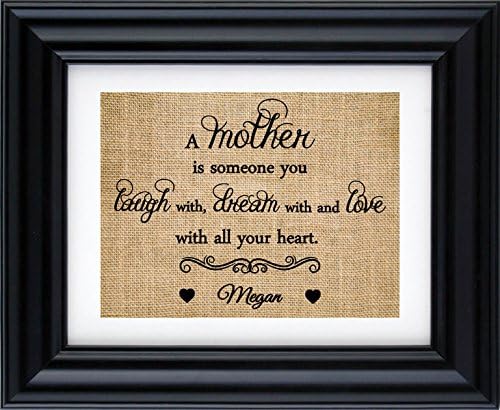 Mother's Day Gift Ideas, Mother's Day Personalized Gift for Mother, Gift from Daughter, Birthday Gift for Mum, Gift from son, Personalize burlap print, gift for Mummy (Frame not Included)