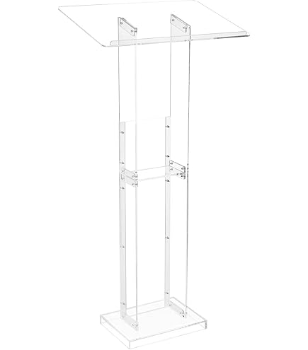 COSTWAY Podium Debout Mobile 108-122 Cm - Pupitre Ordinateur Portable Roulant Avec Plateau Incliné Et Étagère