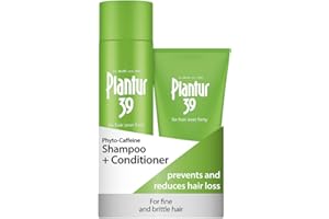Plantur 39 Caffeine Shampoo and Conditioner Set Prevents and Reduces Hair Loss | For Fine Brittle Hair | Unique Galenic Formula Supports Hair Growth | Set of 250ml Shampoo and 150ml Conditioner