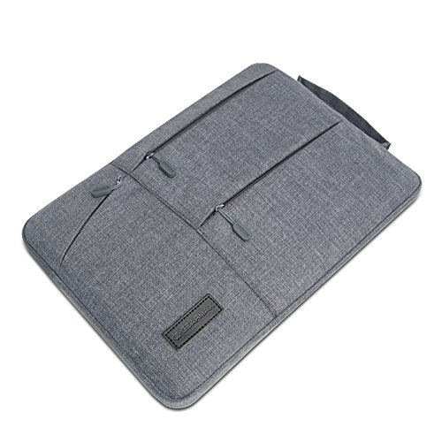 Acxeon Business Laptop Netebook Hülle Sleeve Tasche einfachen Stil Wasserabweisendes Nylongewebe Notebook Sleeve für MacBook Air / Pro Retina, Surface pro4, Ultrabook /Netbook (13.3″, Grau) - 3