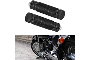 FIGFYOU 1 Paar Motorrad Fußrasten 8mm Universal Fußrasten Pedale Aluminium Fußstütze Hinten Schwarz Fußpedale Ruhepedal Stützstange Fussrasten Pedale Auflager für die Meisten Motorrad Elektroauto