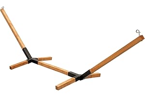 MOE UHANE Hamac en bois pour jardin et maison, montage rapide sans vis ni outils, bois naturel et raccords métalliques, compact, 100 % écologique, fabriqué dans l'UE