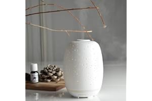 ZEN ARÔME Zen'Aromat dyfuzor olejków eterycznych Stella - ultradźwiękowy dyfuzor aromaterapia na zimno - wielofunkcyjny ceramiczny dyfuzor elektryczny - kolorowe oświetlenie LED - automatyczne wyłączanie