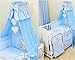Stunning Baby Cot/Cot Bed Canopy Drape/ Mosquito Net Big 320cm and Holder (BLUE)