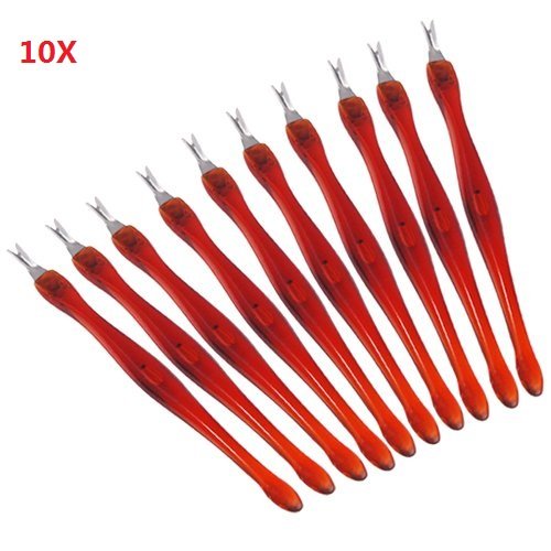 Homgaty 10 X Cuticle Pusher Trimmer Remover with Tail Pedicure Manicure Nail Art Tool