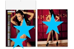 ONE SHOP DI BRACALENTE PIERO OneShop calendario da parete 2026 Donne Girl Nudo Lato B Illustrato mensile 12 fogli fronte retro Festività Internazionali Santi e lune Mod.Olandese carta patinata