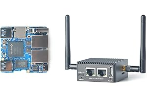 WAYPONDEV Nanopi R5C Mini routeur Wi-Fi OpenWRT avec Rockchip RK3568B2 Soc 4 Go LPDDR4X RAM 0.8T NPU Onboard Dual PCIe 2.5 Gbps Ethernet M.2 Key E Ports USB Support FriendlyWrt Ubuntu (avec module Wi-Fi M.2)