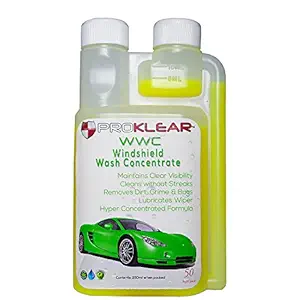 PROKLEAR Wash Additive Concentrate - Keeps Windshield Clear and Wipers Lubricated 50 Refills (250ml)