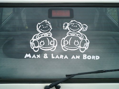 Babyaufkleber für Zwillinge mit Wunschtext – Motiv Z23-MM (16 cm) - 4