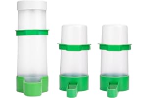 XISTEST Distributore automatico di acqua per uccelli, con 1 mangiatoia per cibo per gabbia, pappagalli, parrocchetti, piccioncini, calopsitte, 2 pezzi da 60 ml + 1 da 150 ml