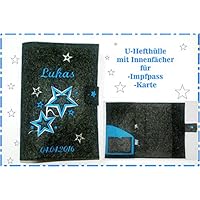Hülle für das Untersuchungsheft des Kindes- Grösse passend für das Deutsche und Schweizer U-Heft. Mit Innenfach für den Impfpass und einem Kartenfach.