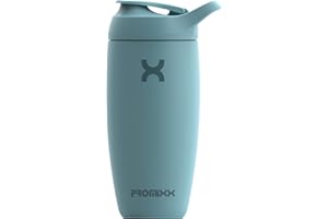 Promixx Botella mezcladora Pursuit, nueva edición - botella de agua de acero inoxidable aislada y vaso para licuadora, sin BPA, 550 ml, Azul océano tranquilo