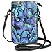 Produktbild Deep Purple Abalone Shell Crossbody Purse Cell Phone Purse Mini Shoulder Bag with Shoulder Strap for Womens,Girls