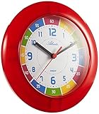 Durchmesser: 26 cm Atlanta Wanduhr Lernuhr Rot für Mädchen Kinder Analog - 4430-1
